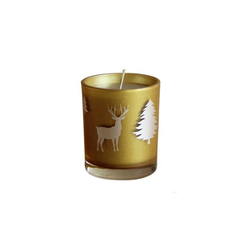 Own brand logo custom luxury golden Christmas scented glass jar candles manufacturer